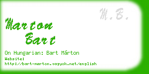 marton bart business card